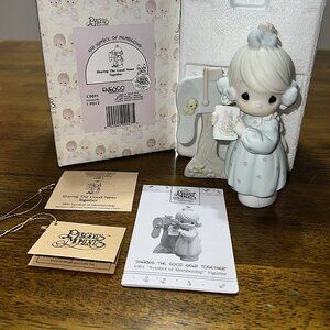 Precious Moments Vintage 1991 Sharing The Good News Together Figurine C0011